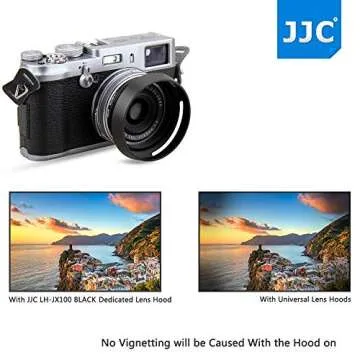 JJC Metal Lens Hood Shade Protector with 49mm Filter Adapter Ring for Fujifilm X100VI X100V X100F X100T X100S X100 X70 Replaces Fujifilm LH-X100 Lens Hood & AR-X100 Filter Adapter Ring/Black