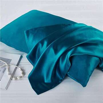 Luxbedding Satin Pillowcase Pillow Cases Standard Size, Cooling Satin Pillowcase for Hair and Skin, ...