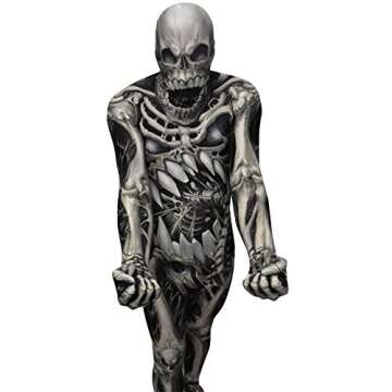 Skull and Bones Kids Morphsuit - 10-12 Years Halloween Costume