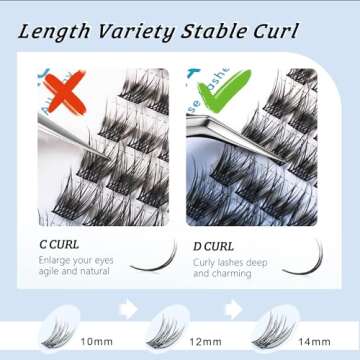 LA MAESII Lash Clusters, Individual Lashes Wispy & Natural Clusters Lashes, 48 Clusters Eyelash Extensions, C Curl Eyelash Clusters, Super Soft Thin Band Reusable False Eyelashes 10-14mm (Wispy-C)