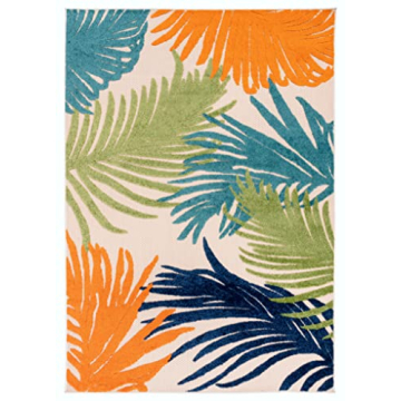 Rugshop Lucca Floral Indoor Outdoor Area Rug 7'10" x 10'