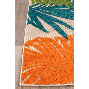 Rugshop Lucca Floral Indoor Outdoor Area Rug 7'10" x 10'