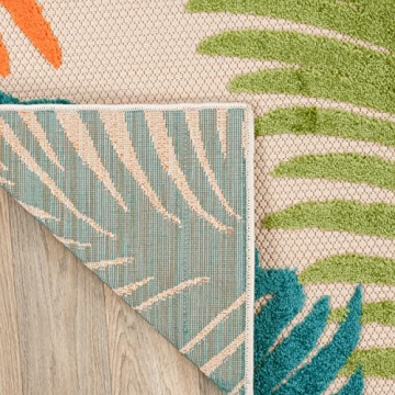 Rugshop Lucca Floral Indoor Outdoor Area Rug 7'10" x 10'