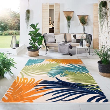 Rugshop Lucca Floral Indoor Outdoor Area Rug 7'10" x 10'