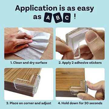 Corner Protector Guards - Furniture Edge Safety Bumpers - Baby Proof Bumper & Cushion to Cover Sharp Furniture & Table Edges - Clear and Transparent - (12 Pack)