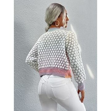 GORGLITTER Colorful Button Up Cardigan Stylish & Cozy