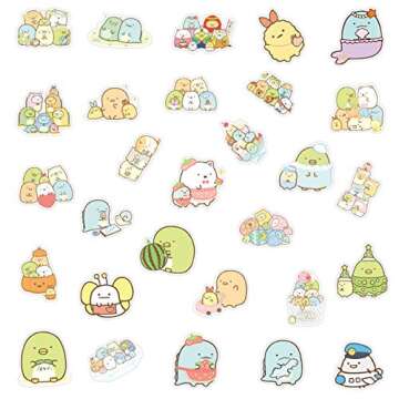100pcs Cartoon Sticker Cute Cartoon Stickers Vinyl Waterproof Stickers for Kids Teens Adults Laptop ...