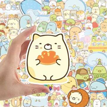 100 Cartoon Stickers Waterproof Cute Vinyl for All Ages