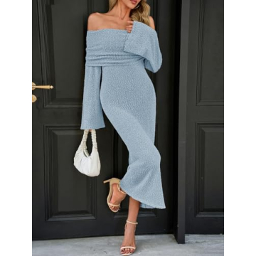 Saodimallsu Womens Off Shoulder Summer Maxi Dress for Beach