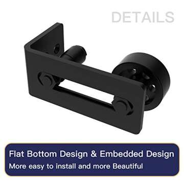 Orgerphy Black Barn Door Handle With Latch Kit
