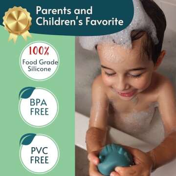 Non-Toxic Baby Bath Toys, Mold Free Bath Toys, Silicone Bath Toys for Babies 6-12 Months, No Mold Toddler Bathtub Toys, Bath Toys 1 Year Old, Baby Gift, Woodland Creatures by Toy Appétit