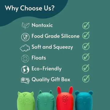 Non-Toxic Baby Bath Toys, Mold Free Bath Toys, Silicone Bath Toys for Babies 6-12 Months, No Mold Toddler Bathtub Toys, Bath Toys 1 Year Old, Baby Gift, Woodland Creatures by Toy Appétit