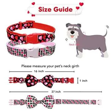 Valentine Holiday Dog Bow Tie Collar - Stylish & Durable
