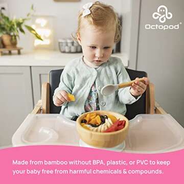 Abiie Octopod Bamboo Suction Bowl for Little Ones