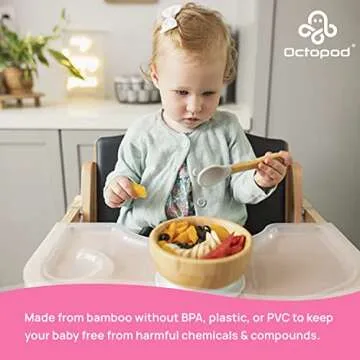 Abiie Octopod Bamboo Suction Bowl for Little Ones