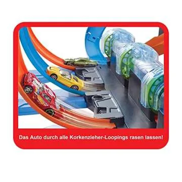 Hot Wheels Corkscrew Track Set with Motorized Booster and Crash Zones