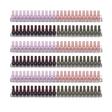 Justsoso 6Pcs 24 Inch Nail Polish Rack Wall Mounted - Beauty Organizer Shelf