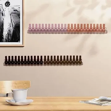 Justsoso 6Pcs Nail Polish Rack Wall Mounted for Makeup