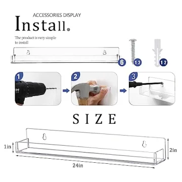 Justsoso 6Pcs Nail Polish Rack Wall Mounted for Makeup