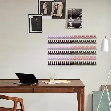 Justsoso 6Pcs Nail Polish Rack Wall Mounted for Makeup