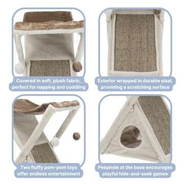 TRIXIE Miguel Fold and Store Cat Tower, 25.5" H