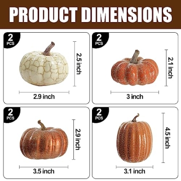 Artgar Pumpkin Decor Set - 8 PCS for Fall and Halloween