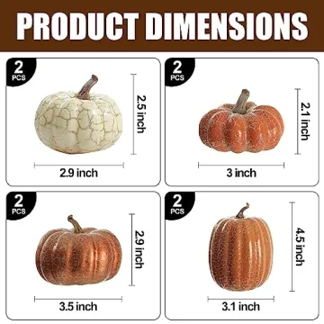 Artgar Pumpkin Decor Set - 8 PCS for Fall and Halloween