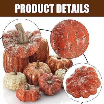 Artgar Pumpkin Decor Set - 8 PCS for Fall and Halloween