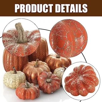 Artgar Pumpkin Decor Set - 8 PCS for Fall and Halloween