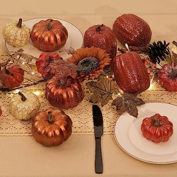 Artgar Pumpkin Decor Set - 8 PCS for Fall and Halloween
