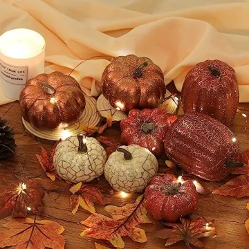 Artgar Pumpkin Decor Set - 8 PCS for Fall and Halloween