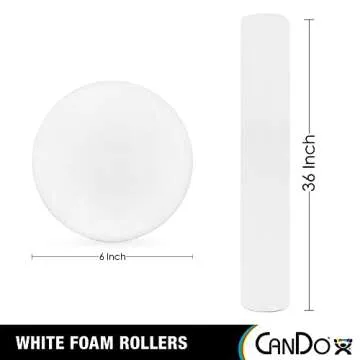 CanDo White PE Foam Rollers for Exercise, Finess, Muscle Restoration, Massage Therapy, Sport Recover...