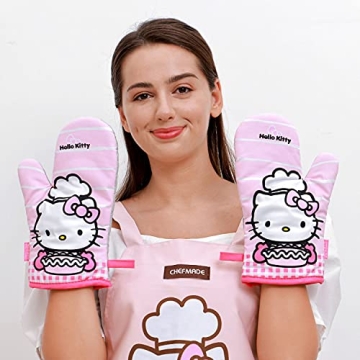 CHEFMADE Hello Kitty Oven Mitts - Heat Resistant Gloves