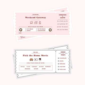 Love Coupons For Him, 20 Vouchers For Lovers, Gifts For Girlfriend Romantic, Love Notes For Her, Lov...