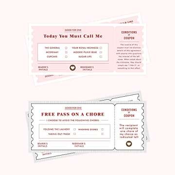 Love Coupons For Him, 20 Vouchers For Lovers, Gifts For Girlfriend Romantic, Love Notes For Her, Love Coupon For Her, Valentine, Couples, Husband, Wife, Boyfriend, Birthday Anniversary Date Idea Cards
