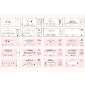 Love Coupons For Him, 20 Vouchers For Lovers, Gifts For Girlfriend Romantic, Love Notes For Her, Love Coupon For Her, Valentine, Couples, Husband, Wife, Boyfriend, Birthday Anniversary Date Idea Cards