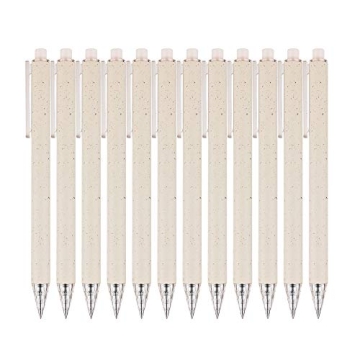 RIANCY 12PCS Black Gel Pens Fine Point 0.5mm Smooth Writing