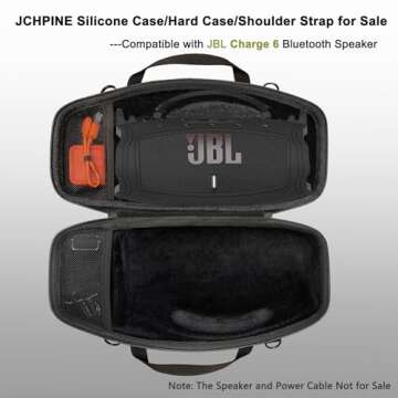 Premium JCHPINE Silicone Cover and Hard Carrying Case for JBL Charge 6 Bluetooth Speaker Accessories