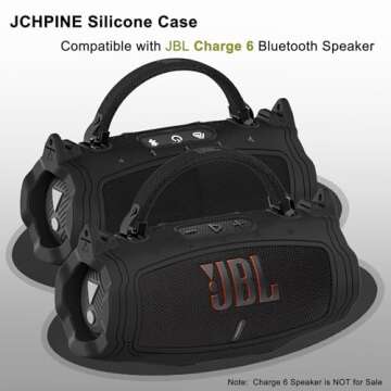 JCHPINE Silicone Case and Hard Carrying Case for JBL Charge 6