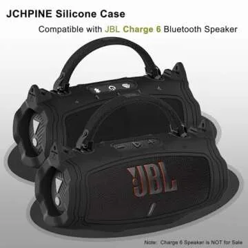 JCHPINE Silicone Case and Hard Carrying Case for JBL Charge 6