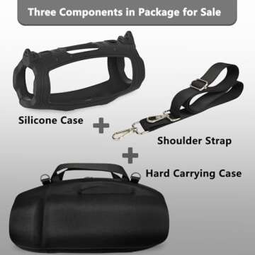 JCHPINE Silicone Case and Hard Carrying Case for JBL Charge 6