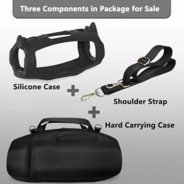 JCHPINE Silicone Case and Hard Carrying Case for JBL Charge 6
