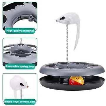 Cat Toys, Cat Toys for Indoor Cats,Interactive Kitten Toys Roller Tracks with Catnip Spring Pet Toy ...
