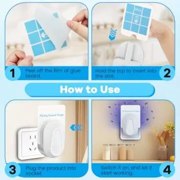 Indoor Fly Trap Plug-in with 2 Devices and 6 Refills