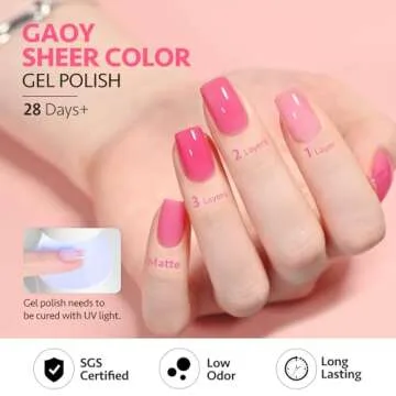 GAOY Jelly Gel Nail Polish, 16ml Pink Tulip for DIY Nail Art