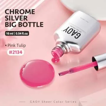 GAOY Jelly Gel Nail Polish, 16ml Pink Tulip for DIY Nail Art