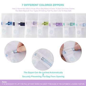 Wanapure 9Pcs Mesh Laundry Bag for Delicates, Lingerie Bags for Laundry - (1 Large & 4 Medium & 2 Small & 2 Bra Bags) for Garment, Underwear, Sock, Baby Clothes, Sweater, Travel, Washing Machine