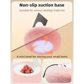 VoltifyMax Magnetic Kindle Holder with Page Turner, Cozy Pillow Kindle Stand for Reading, 360° Adjustable Phone Holder for Bed, Small Bowl for Tablet Stand with Stable Suction Base (Pink)