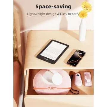 VoltifyMax Magnetic Kindle Holder with Page Turner, Cozy Pillow Kindle Stand for Reading, 360° Adjustable Phone Holder for Bed, Small Bowl for Tablet Stand with Stable Suction Base (Pink)