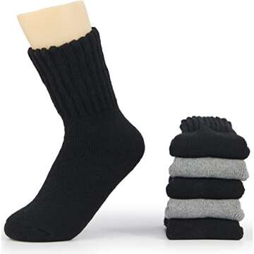 BomKinta Women Winter Solid Boots Socks Thick Warm Wool Socks Cozy Crew Socks for Women Christmas Gi...